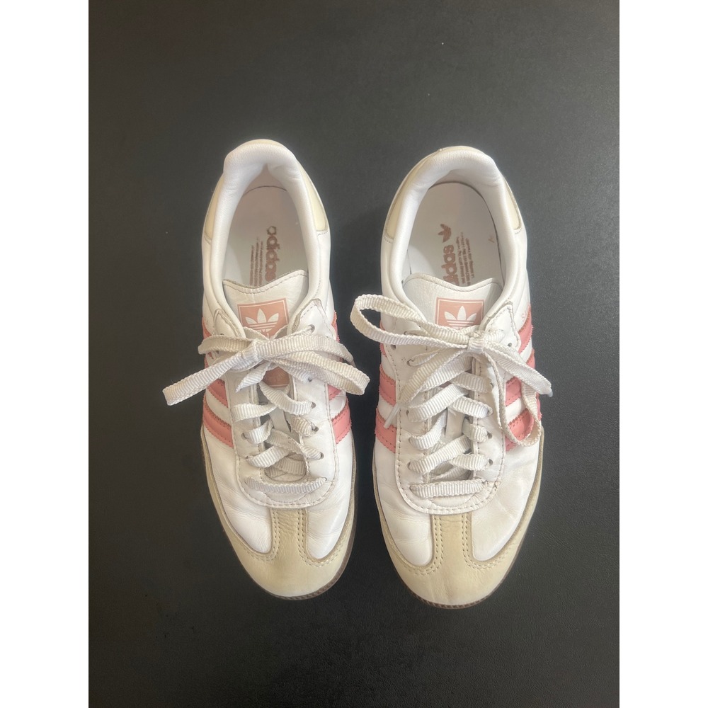 Adidas Samba OG White Pink Gum Sole Leather Sneakers Womens 6.5